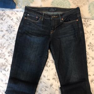 Lucky sweet and straight dark, dark blue jean.